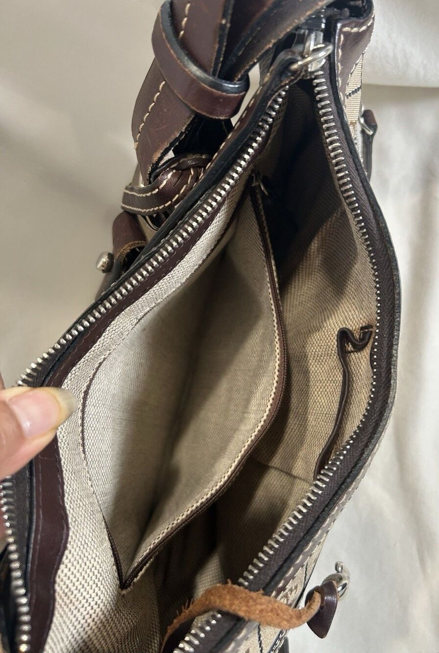 Dooney and Dourke Vintage Signature DB Canvas Hobo Bag - Picture 4 of 15